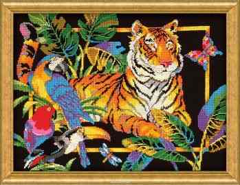 Набор для вышивания крестом Design Works "Тигр", 31 х 41 см