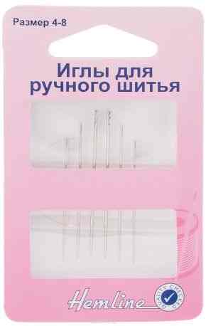 Иглы ручные "Hemline", для легкого вдевания, №4-8, 6 шт