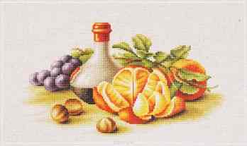 Набор для вышивания крестом Luca-S "Натюрморт с апельсинами", 25 х 13 см