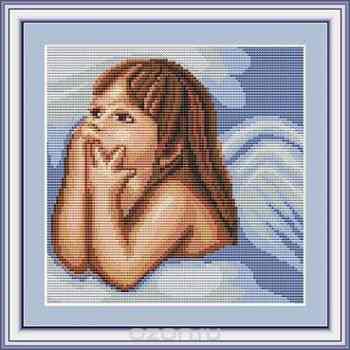 Набор для вышивания Luca-S "Задумчивый ангелочек", 10 см х 10 см