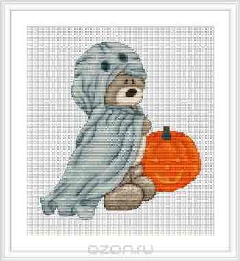 Набор для вышивания крестом Luca-S "Медвежонок Бруно", 16,5 х 18 см