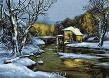 Набор для вышивания Luca-S "Зимний день", 51 см х 37 см