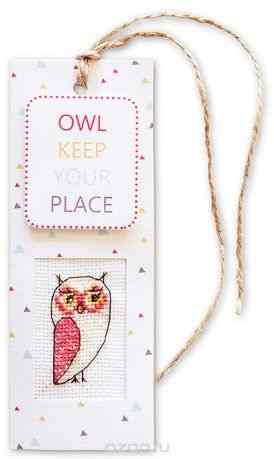 Набор для изготовления закладки с вышитым элементом Luca-S "Owl Keep Your Place", 5,5 х 15 см