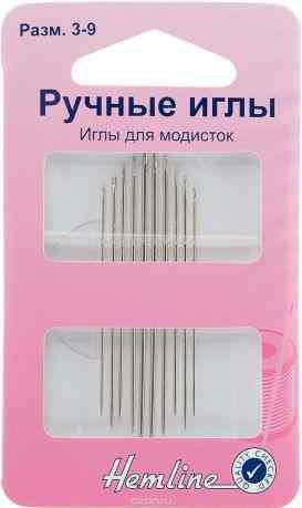 Иглы ручные "Hemline", для модистока, №3-9, 10 шт. 207.39