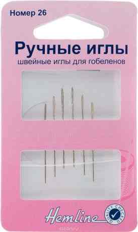 Иглы ручные для вышивания "Hemline", с закругленным кончиком, №26, 6 шт. 203.26