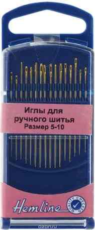 Иглы ручные "Hemline", с острым кончиком, №5-10, 16 шт. 288G.510