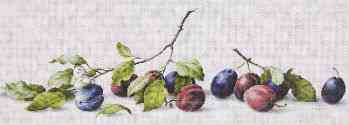 Набор для вышивания крестом Luca-S "Сливы", 57,5 х 18 см
