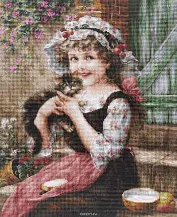 Набор для вышивания крестом Luca-S "Маленький котенок", 35 х 43 см