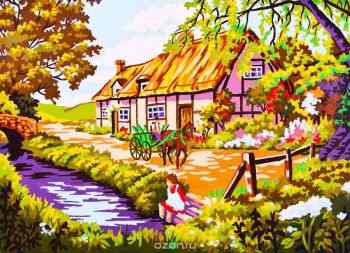 Канва с нанесенным рисунком "Collection D'Art", 30 х 40 см. 6263
