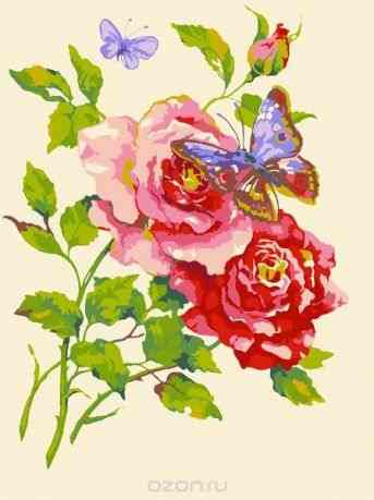 Канва с нанесенным рисунком "Collection D'Art", 30 х 40 см. 10469
