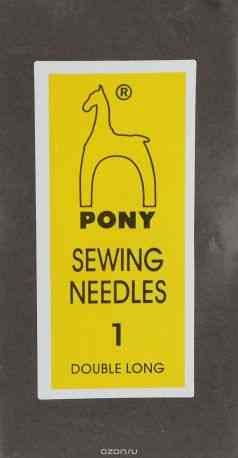 Иглы ручные Pony "Long Darners", цыганка, с золотым ушком, №1, 25 шт