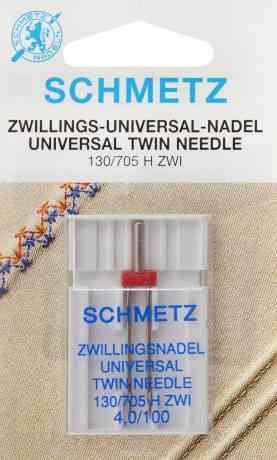 Игла для бытовых швейных машин "Schmetz", универсальная, двойная, №100, 4 мм