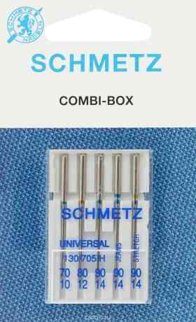 Иглы для бытовых швейных машин "Schmetz", комбинированные, 5 шт
