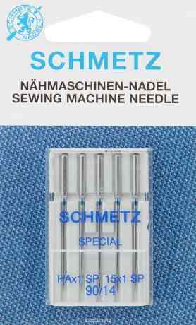 Иглы для бытовых швейных машин "Schmetz", для трикотажа, №90, 5 шт