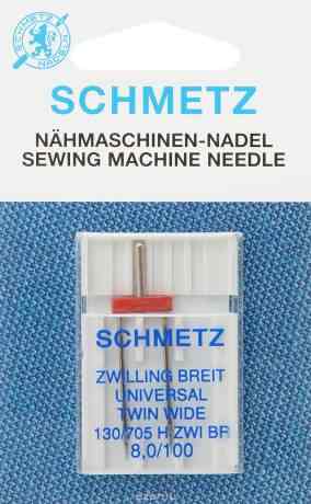 Игла для бытовых швейных машин "Schmetz", универсальная, двойная, №100, 8 мм
