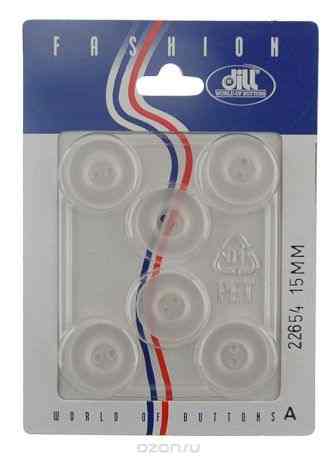 Пуговицы "Dill", диаметр 15 мм, пластик, 6 шт. 022654/15-6