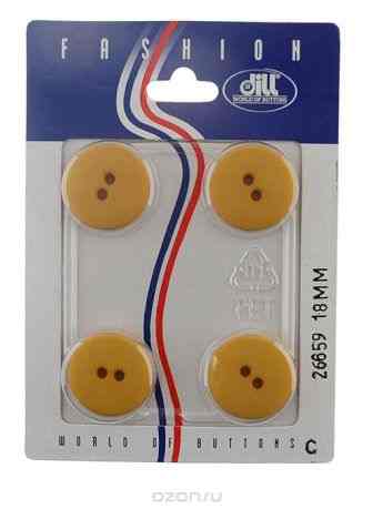Пуговицы "Dill", диаметр 18 мм, 4 шт. 026659/18-4