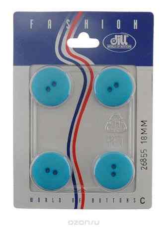Пуговицы "Dill", диаметр 18 мм, пластик, 4 шт. 026855/18-4