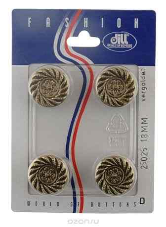 Пуговицы "Dill", диаметр 18 мм, 4 шт. 029025/18-4