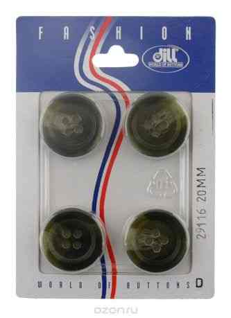 Пуговицы "Dill", диаметр 20 мм, пластик, 4 шт. 029116/20-4