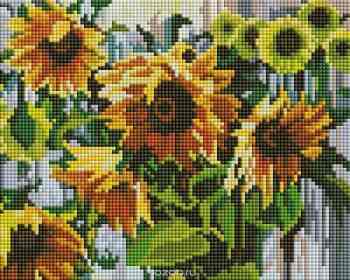 Алмазная мозаика Белоснежка "Ноктюрн с подсолнухами", 20 х 25 см