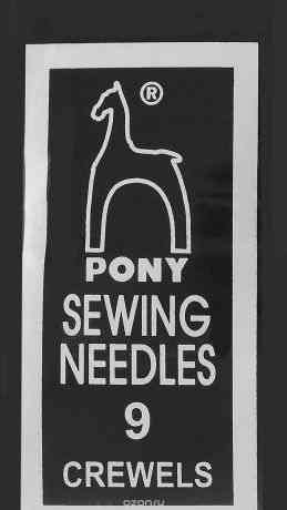 Иглы ручные Pony "Crewels", для вышивания и бисера, с золотым ушком, №9, 25 шт