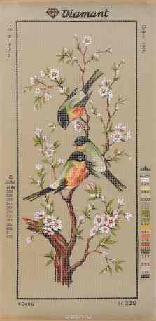 Канва жесткая Soulos "Весеннее цветение", с рисунком, 40 х 80 см