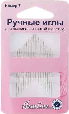 Иглы ручные "Hemline", для вышивания тонкой шерстью, №7, 16 шт