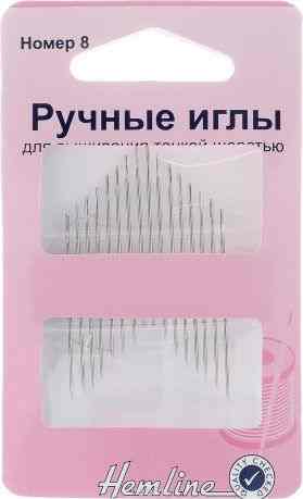 Иглы ручные "Hemline", для вышивания тонкой шерстью, №8, 16 шт