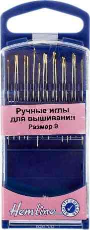 Иглы ручные для вышивания "Hemline", с острым кончиком, №9, 16 шт