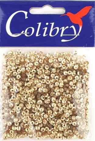 Пайетки граненые "Colibry", с голограммой, цвет: золотой, диаметр 6 мм. S02-56-C6