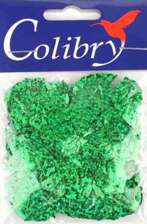 Пайетки фигурные "Colibry", с голограммой, цвет: зеленый, 14 х 25 мм. SF02-53-L14