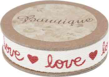 Лента хлопковая Hemline "Love & Hearts", 1,5 х 500 см