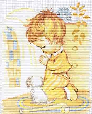 Набор для вышивания крестом Luca-S "Мольба мальчика", 20 х 25 см