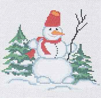 Набор для вышивания крестом Luca-S "Снеговичок", 16 х 13,5 см