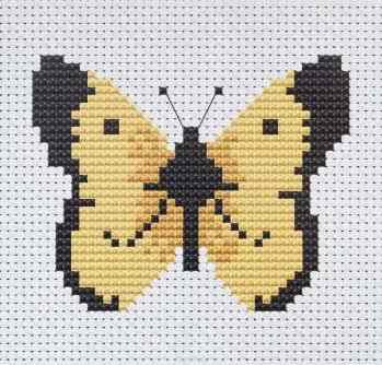 Набор для вышивания крестом Luca-S "Желтые бабочки", 7 х 6 см