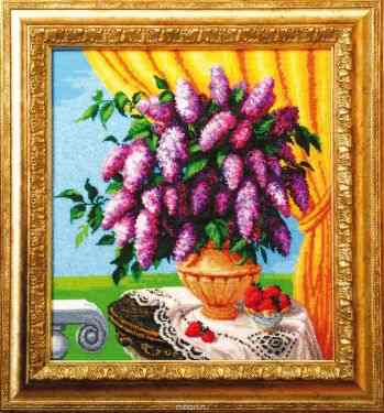 Набор для вышивания бисером Золотые ручки "Сирень", 41 x 47 см