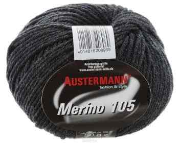 Пряжа для вязания Austermann "Merino", цвет: темно-серый (334), 105 м, 50 г