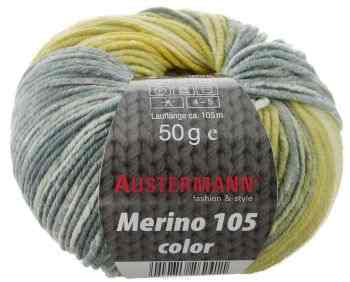 Пряжа для вязания Austermann "Merino color", цвет: желто-зеленый, серый (1303), 105 м, 50 г