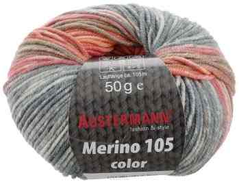 Пряжа для вязания Austermann "Merino color", цвет: оранжевый, серый, белый (1302), 105 м, 50 г