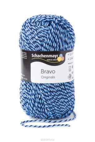 Пряжа для вязания Schachenmayr "Originals Bravo", цвет: синий, черный (08182), 133 м, 50 г