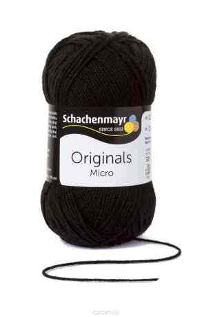 Пряжа для вязания Schachenmayr "Originals Micro", цвет: черный (00099), 145 м, 50 г