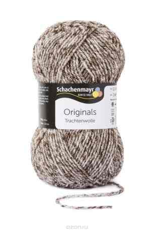 Пряжа для вязания Schachenmayr "Originals Trachtenwolle", цвет: темно-коричневый, белый (00014), 185 м, 100 г