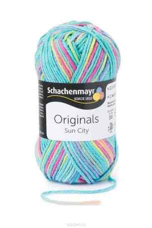 Пряжа для вязания Schachenmayr "Originals Sun City", цвет: голубой, розовый, желтый (01081), 97 м, 50 г