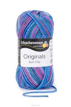 Пряжа для вязания Schachenmayr "Originals Sun City", цвет: голубой, розовый, фиолетовый (01082), 97 м, 50 г