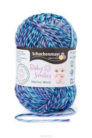 Пряжа для вязания Schachenmayr "Baby Smiles Merino Wool", цвет: синий, голубой (01082), 85 м, 25 г