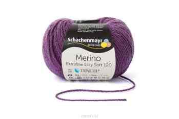 Пряжа Schachenmayr "Merino Extrafine Silky Soft 120", 120м, 50г (00549, clematis, клематис (фиолетовый) 9807567-00549