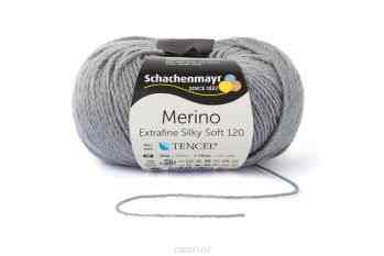Пряжа Schachenmayr "Merino Extrafine Silky Soft 120", 120м, 50г (00590, steingrau, серый камень) 9807567-00590