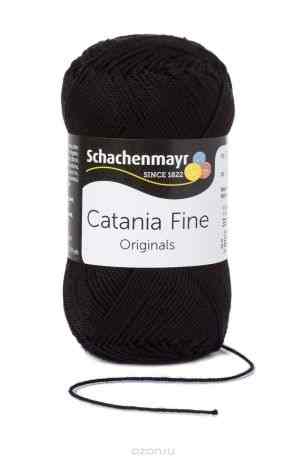 Пряжа для вязания Schachenmayr "Originals Catania Fine", цвет: черный (01001), 165 м, 50 г