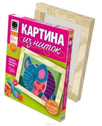 Фантазер Набор для создания картины из ниток Слон